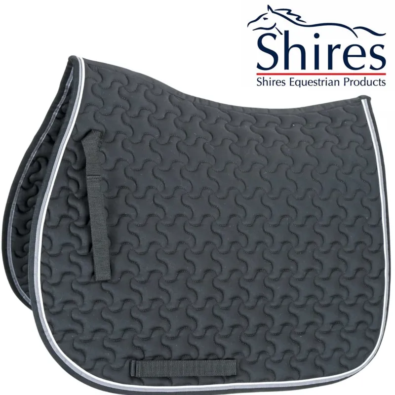 Shires Deluxe Saddlecloth - Black/Grey 
